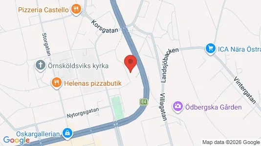 Lägenheter att hyra i Örnsköldsvik - kort over placeringen
