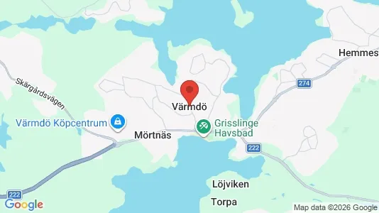 Hus till salu i Värmdö - kort over placeringen