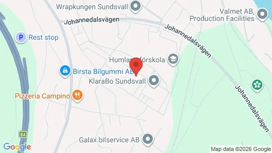 Lägenheter att hyra i Sundsvall - kort over placeringen