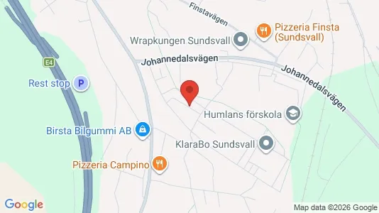 Lägenheter att hyra i Sundsvall - kort over placeringen