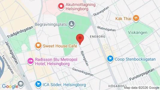 Lägenheter till salu i Helsingborg - kort over placeringen