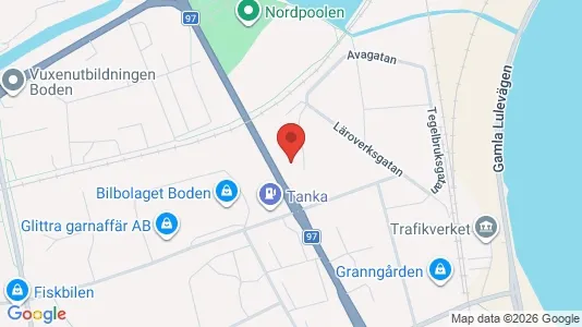Bostadsrätter till salu i Boden - kort over placeringen