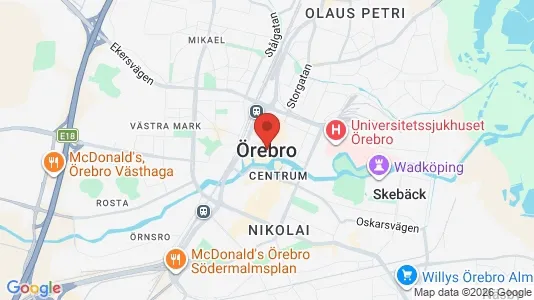 Lägenheter att hyra i Örebro - kort over placeringen