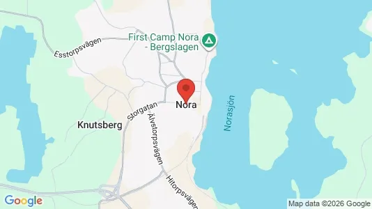 Hus till salu i Nora - kort over placeringen