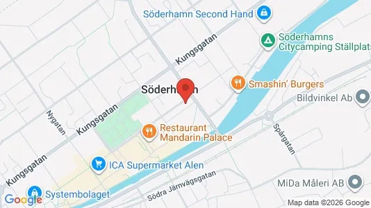 Bostadsrätter till salu i Söderhamn - kort over placeringen