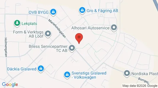 Lägenheter att hyra i Gislaved - kort over placeringen