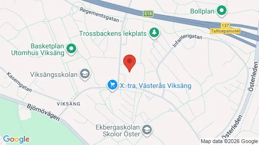 Lägenheter att hyra i Västerås - kort over placeringen