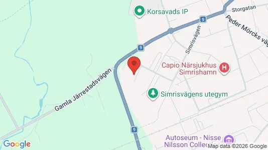 Lägenheter att hyra i Simrishamn - kort over placeringen