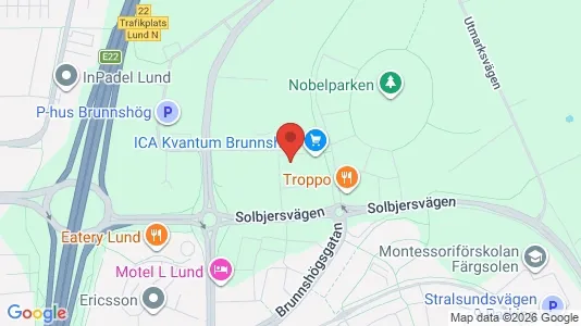 Lägenheter att hyra i Lund - kort over placeringen