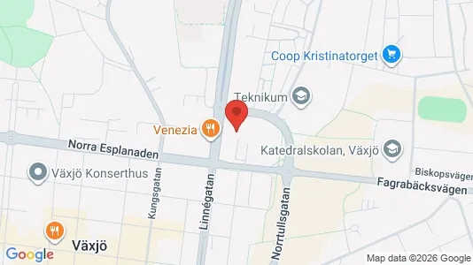 Lägenheter att hyra i Växjö - kort over placeringen