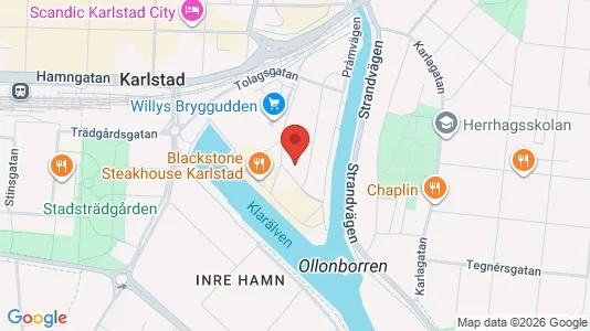 Lägenheter att hyra i Karlstad - kort over placeringen