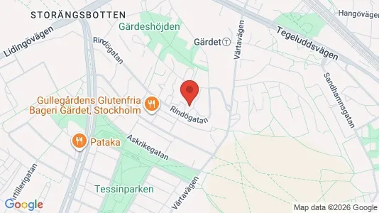 Bostadsrätter till salu i Gärdet/Djurgården - kort over placeringen