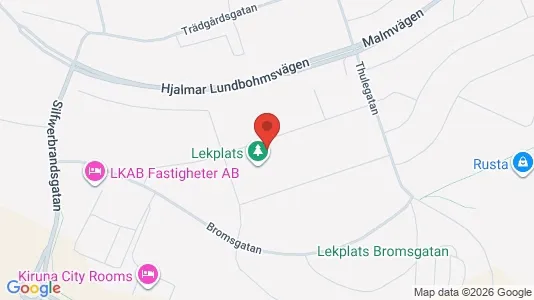 Lägenheter att hyra i Kiruna - kort over placeringen