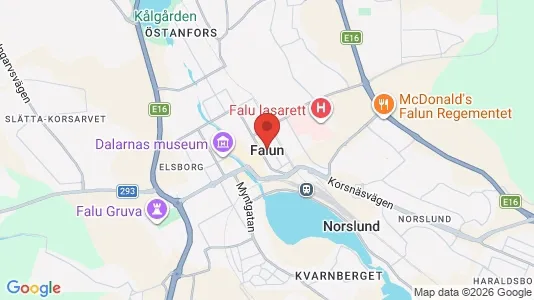 Hus till salu i Falun - kort over placeringen
