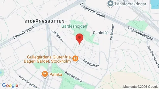 Bostadsrätter till salu i Gärdet/Djurgården - kort over placeringen