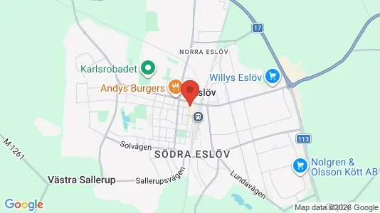 Hus till salu i Eslöv - kort over placeringen