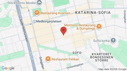 Lägenheter till salu i Södermalm - kort over placeringen