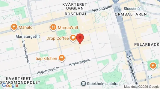 Lägenheter till salu i Södermalm - kort over placeringen