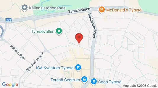 Lägenheter till salu i Tyresö - kort over placeringen