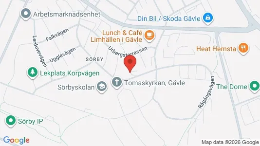 Lägenheter att hyra i Gävle - kort over placeringen