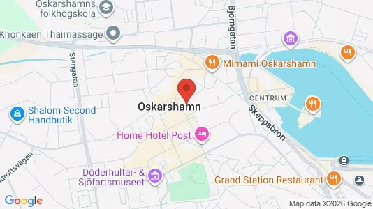 Lägenheter att hyra i Oskarshamn - kort over placeringen
