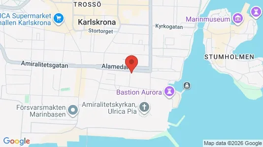 Lägenheter att hyra i Karlskrona - kort over placeringen