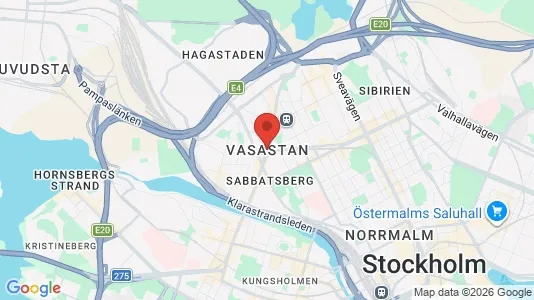 Studentbostäder att hyra i Vasastan - kort over placeringen