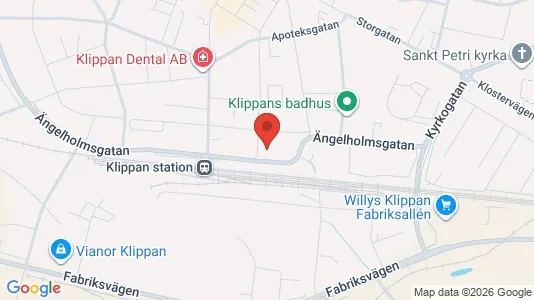 Bostadsrätter till salu i Klippan - kort over placeringen