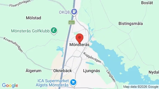 Hus till salu i Mönsterås - kort over placeringen