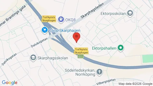 Bostadsrätter till salu i Norrköping - kort over placeringen
