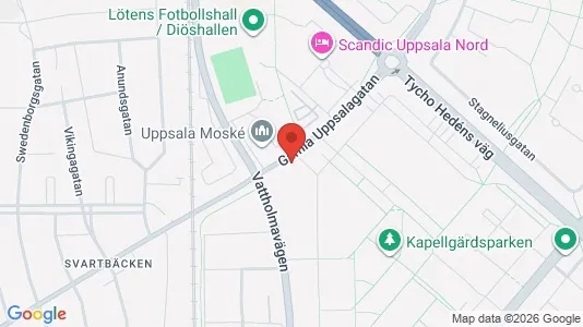 Lägenheter att hyra i Uppsala - kort over placeringen
