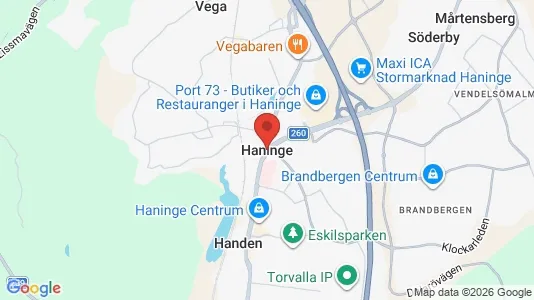 Hus till salu i Haninge - kort over placeringen