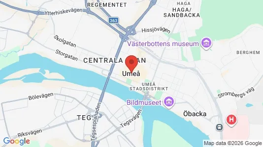 Hus till salu i Umeå - kort over placeringen