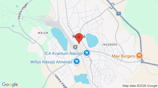 Hus till salu i Nässjö - kort over placeringen