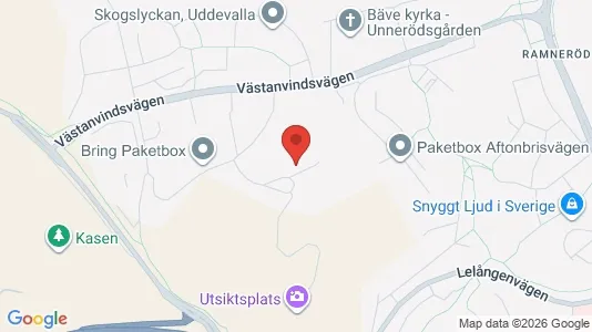 Rum att hyra i Uddevalla - kort over placeringen