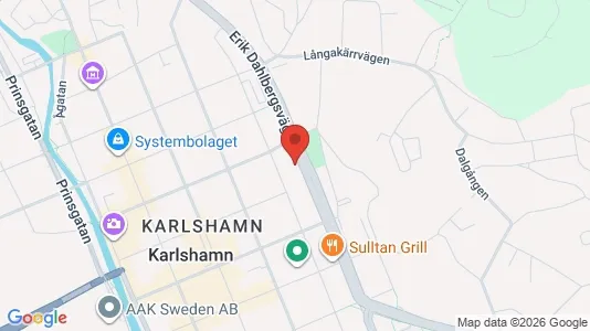 Bostadsrätter till salu i Karlshamn - kort over placeringen