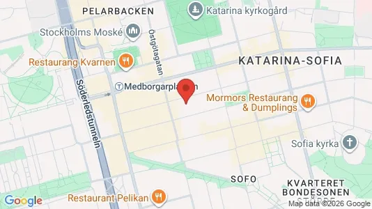 Bostadsrätter till salu i Södermalm - kort over placeringen