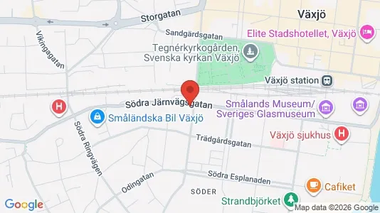 Lägenheter att hyra i Växjö - kort over placeringen