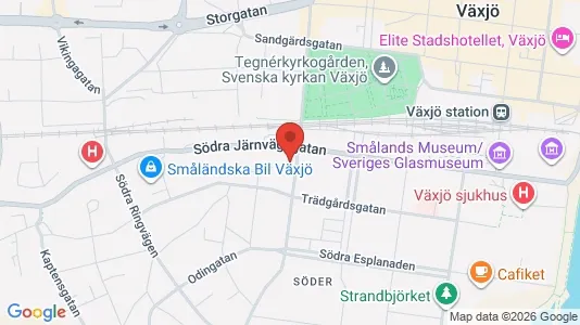 Lägenheter att hyra i Växjö - kort over placeringen