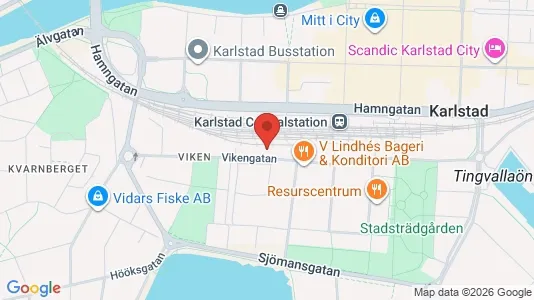 Lägenheter att hyra i Karlstad - kort over placeringen