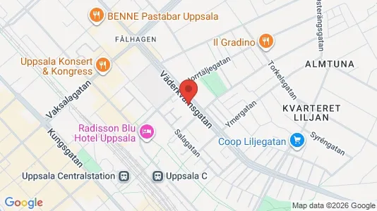 Lägenheter till salu i Uppsala - kort over placeringen