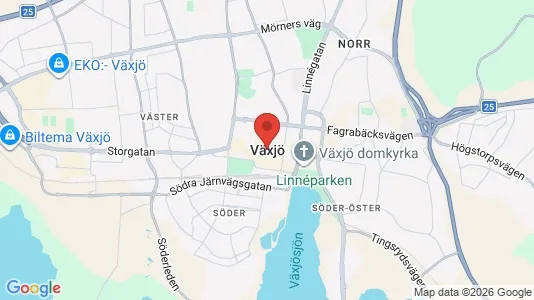 Hus till salu i Växjö - kort over placeringen