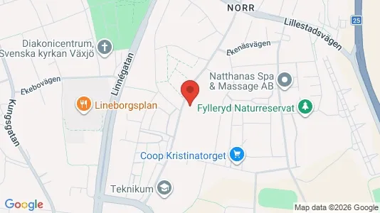 Lägenheter att hyra i Växjö - kort over placeringen