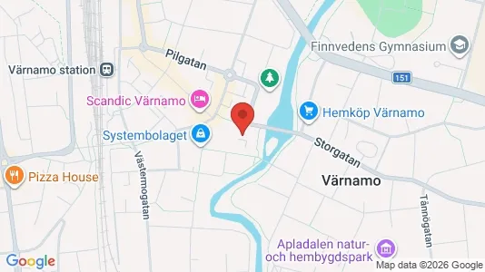 Lägenheter att hyra i Värnamo - kort over placeringen