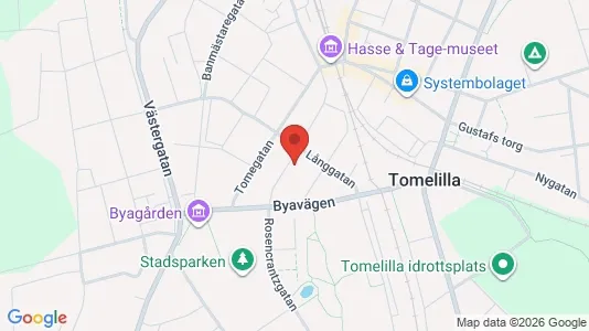Lägenheter till salu i Tomelilla - kort over placeringen