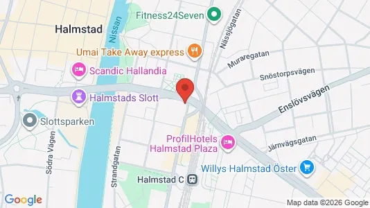 Lägenheter att hyra i Halmstad - kort over placeringen