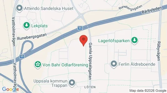 Lägenheter att hyra i Uppsala - kort over placeringen