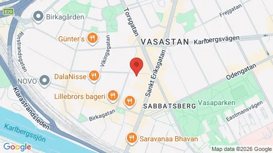 Bostadsrätter till salu i Vasastan - kort over placeringen