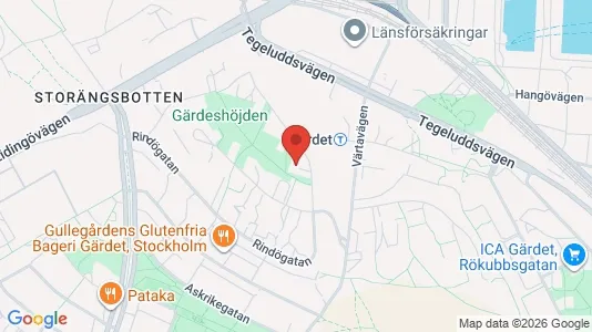 Lägenheter till salu i Gärdet/Djurgården - kort over placeringen
