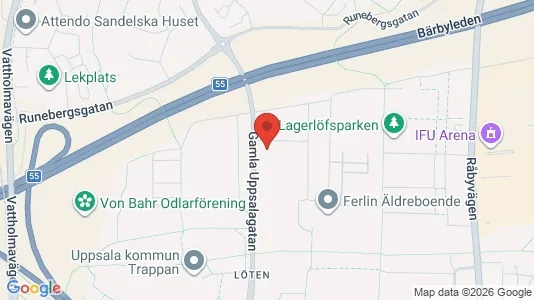 Lägenheter att hyra i Uppsala - kort over placeringen